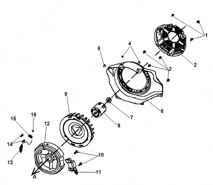 3 СТАРТЕР - МАГНЕТО - МАХОВИК ГЕНЕРАТОР CHAMPION GG7200E